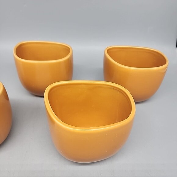 Set Of 4 IKEA Pottery Coffee Mugs No Handles Asymmetrical Fall Color Ceramic Tea - Picture 2 of 4